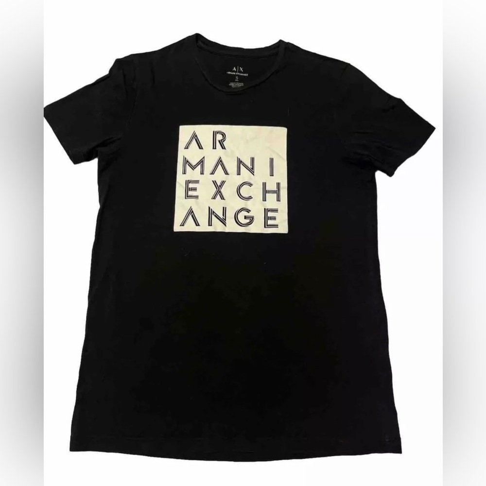Armani Exchange Women's T-Shirt XS Black 100% Cotton Basic
